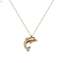 Joyería colgante del collar del delfín de la galjanoplastia del oro del esmalte de la última moda del acero inoxidable